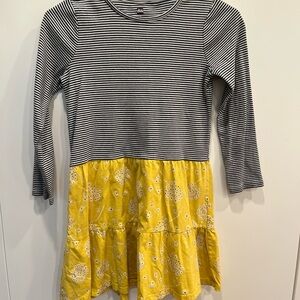 Tea Collection Black and Yellow Striped Floral Dress